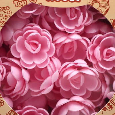 Вафельные РОЗЫ малые сложные 80шт розовые