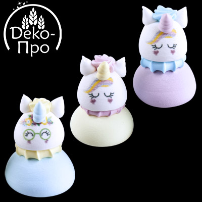 Сахарные фигурки ЕДИНОРОЖКИ (цветные) ТП, h40мм, 70шт