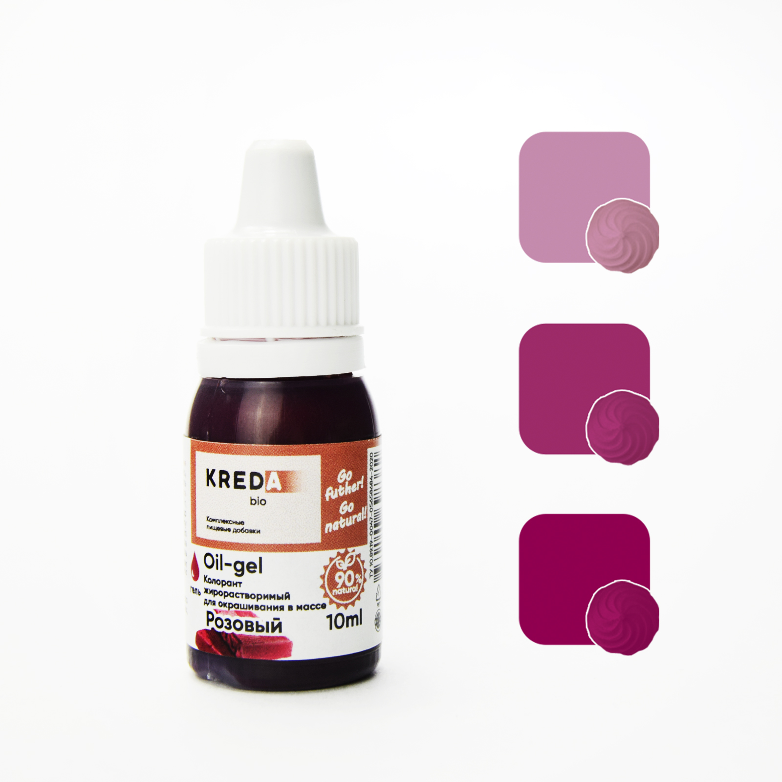 Oil-gel 01 розовый, колорант жирорастворимый (10мл) KREDA