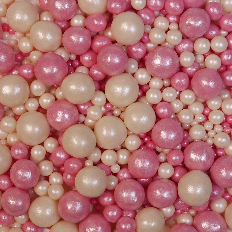 Посыпка МИКС из рисового драже в глазури "Белый/розовый жемчуг" (109), кг