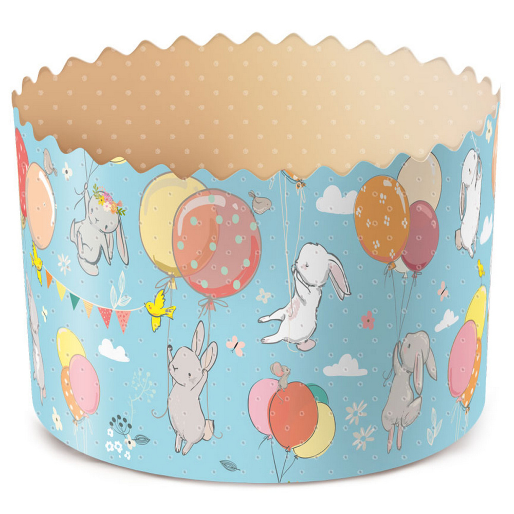 Форма бумажная ЗАЙЦЫ на шарах  9090cl95ZSH