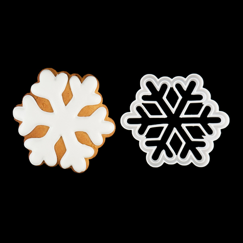 Вырубка для пряника с оттиском "Снежинка" мини пластик, 9см