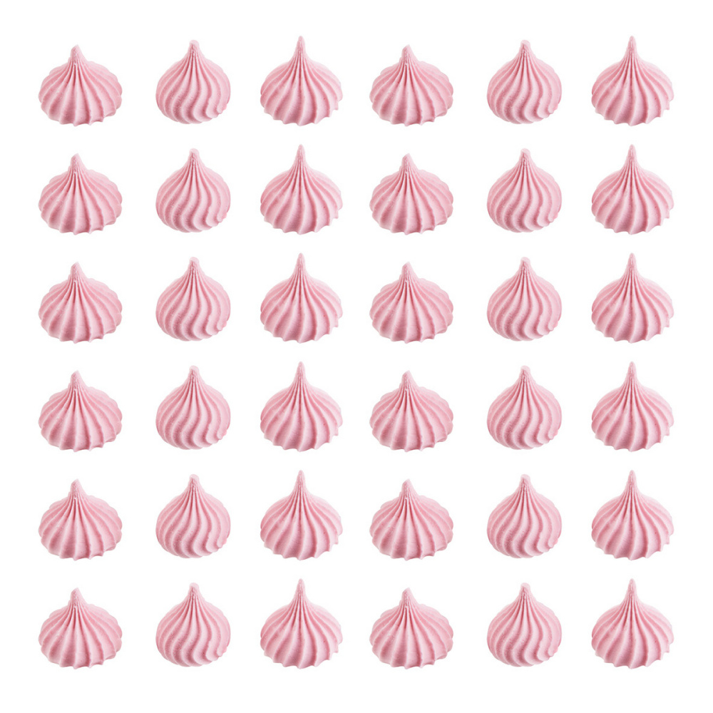 Сах.фигурки Безе (рифленые) средние 100г, розовые