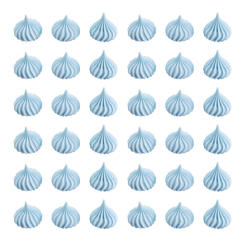 Сах.фигурки Безе (рифленые) средние 100г, голубые